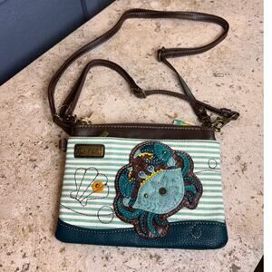 Chala Crab Teal Vegan Leather Ocean Beach Vacation Crossbody Purse New